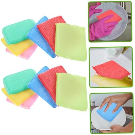 Luxshiny 12pcs Non Scratch Kitchen Dish Sponges Soft Nylon Scrub Pads for Powerful Stain Removal Multipurpose Cleaning Sponges for Utensils and Hard Surfaces and Safe for Daily Use