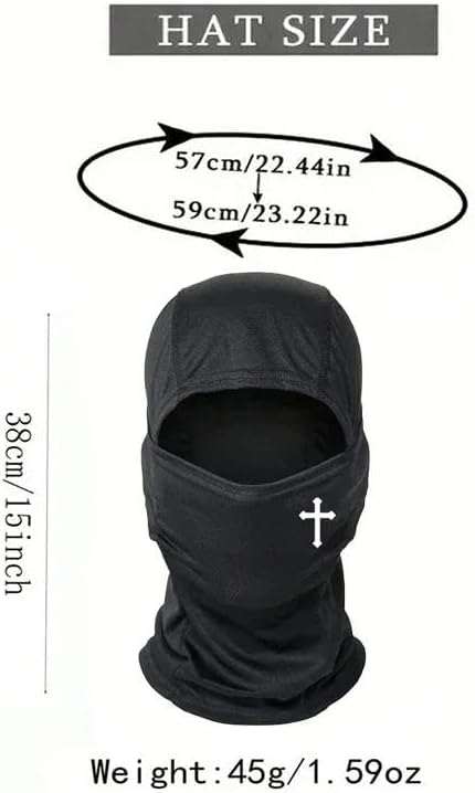 Breathable Black Cross Balaclava Full Face Ski Mask Perfect for Bicycle, Motorcycling, Hiking,Skiing for Outdoor Sports Tool
