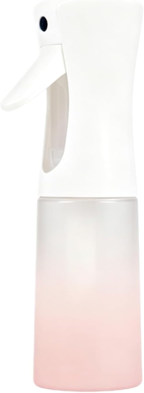 Continuous Fine Mist Spray Bottle, 200ml/6.8oz Gradient Refillable Leakproof Sprayer for Hair Curls Styling, Salon Barber, Skin Care, Pets, Plants & Household Cleaning (Pink)