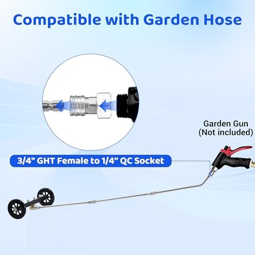 Tool Daily Undercarriage Cleaner for Power Washer and Garden Hose, 16 Inch | Dual-Function Undercarriage Pressure Washer Attachment, Water Broom with 3 Pieces Extension Wand, 4000 PSI