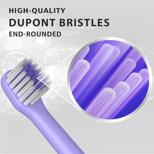 Replacement Heads Fit Colgate Hum Electric Toothbrush,Purple,8Pcs | Also for 360 and Total,Soft,Ultrathin Bristles,Floss-like Clean,End-rounded DuPont Bristles,Individually Sealed and Packaged