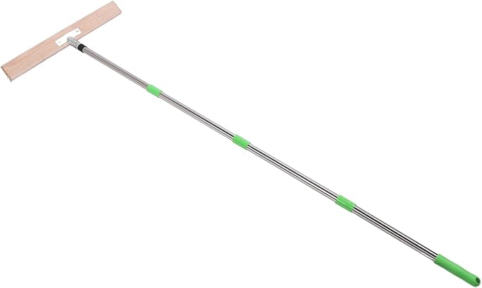 Deck Scrub Brush | 50cm Wide Stainless Steel Wire Broom for Concrete/Patio/Garage | Long Handle Adjusts 40-160cm, Clears Moss & Stubborn Debris
