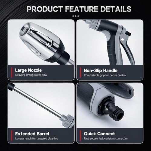 Multi Aquoxis Pressure Washer Gun, 2026 New Garden Shower High-Pressure Gun for Three Spray Modes, Durable Stainless Steel, Easy Installation, Universal Compatibility, Ideal for Patios and Driveways