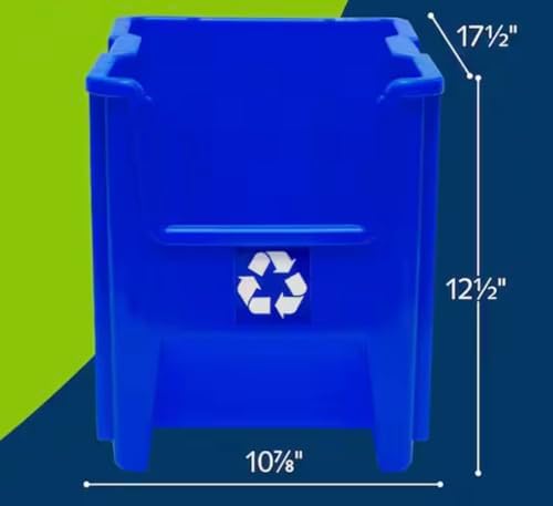 Blue Stackable Open-Front Recycling Bin Box Containers (4-pack) TL56351