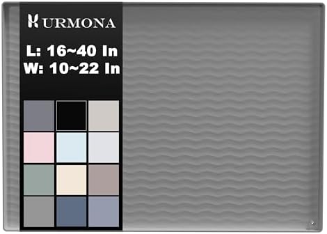 URMONA 40 x 22 in Waterproof Silicone Under Sink Mat, Cabinet Protector | White Sand, Under Kitchen Sink Mat, Kitchen Cabinet Liner, Bathroom Sink Protector, Pet Food Mat and Cat Litter Mat