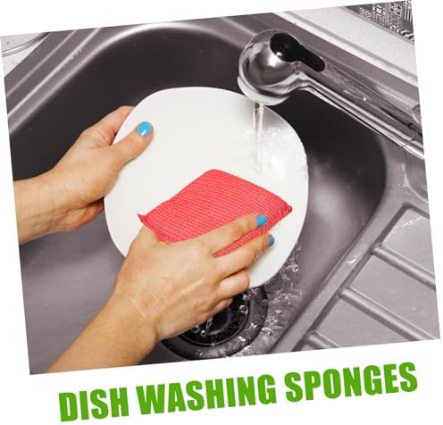 12pcs Non Scratch Kitchen Scrub Sponges with Powerful Cleaning Soft Flexible Nylon Material Small Pads for Dishes and Hard Surfaces Safe and Cleaning Scrubber