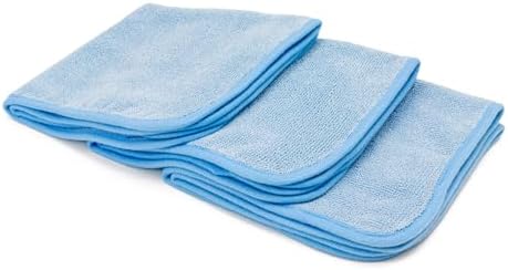 Autofiber Korean Twist Microfiber Detailing & Glass Towels - Pack of 3, Blue (16 inch x 16 inch 600 GSM)