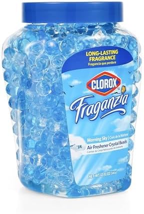 Clorox Fraganzia Air Freshener Twin Pack, Morning Sky Scent, 24 Fl Oz | Gel bead formula, long-lasting scent, no spray or mess, home car and office use