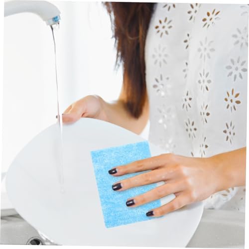 Cabilock 30pcs Non Scratch Blue Scouring Pads Reusable Kitchen Cleaning Sponges for Dishes Pots and Pans Absorbent Dishwashing Scrubbers for Spotless Kitchen Surfaces