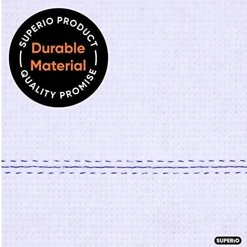 Superio Squeegee Mopping Towel Floor Cloth White Cloth for Cuban Style Mop, Israeli Sponga, Kitchen, Bathroom Cleaning, Tile, Stone, Wood, Floor Washing, Drying Towel -18"x24", 3 Pack