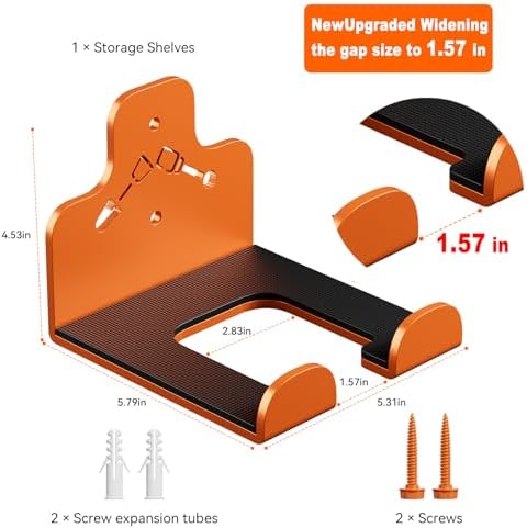 Garage Storage Trimmer Rack, Weed Whackers Holder Organizer, Orange, 2 Pack | Heavy Duty Garden Power Tool Hanger,Weed Wacker Holder Wall Mount for Grass Trimmer,Hedge Trimmer,Garage Trimmer,Garden Tools