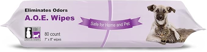 Odorcide Animal Odor Eliminator Cat and Dog Wipes (80 Wipes) - All Purpose Deodorizing Pet Wipes - Pet Odor Eliminator for Pet Kennels Cages – Pet Deodorizing Wipes w/Safe Non-Enzymatic Formula