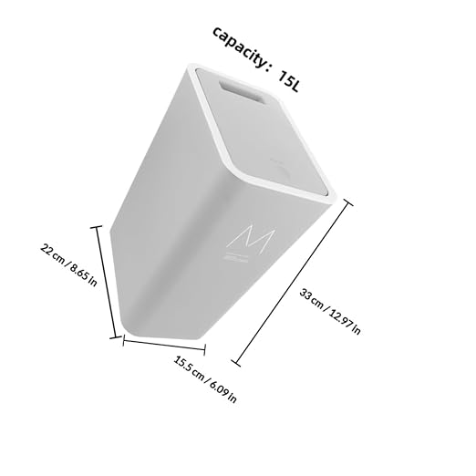Slim Trash Can with Lid Portable Airtight Waste Bin for Bathroom and Kitchen Stylish Space-Saving Design for Compact Areas Elegant Decorative Garbage Can with Press Cover