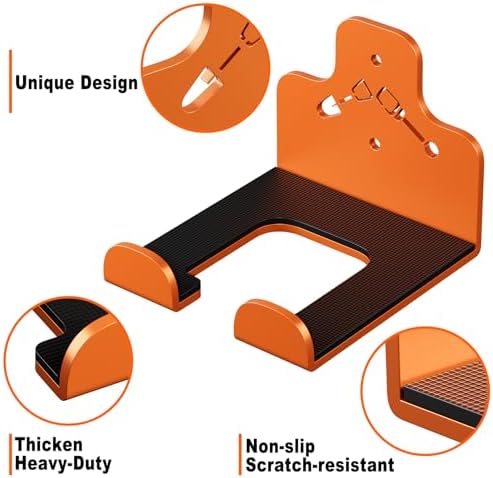 Garage Storage Trimmer Rack, Weed Whackers Holder Organizer, Orange, 2 Pack | Heavy Duty Garden Power Tool Hanger,Weed Wacker Holder Wall Mount for Grass Trimmer,Hedge Trimmer,Garage Trimmer,Garden Tools