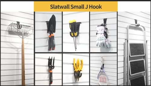 Slatwall Hooks, Heavy-Duty Slatwall Accessories, Black Slat Wall J Hooks, 8 Pack