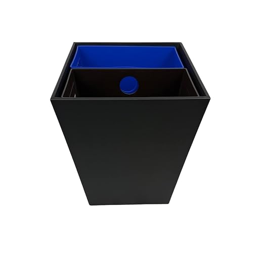 Dual Chamber Recycling & Trash Waste Bin 14.5" x 9" x 12" 22.5 Quarts (Black)