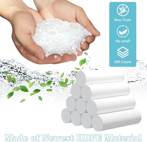 500 Count 5-6 Gallon Trash Bags, Strong Small Garbage Bags, Bathroom Trash Can Bin Liners, Unscented White Wastebasket Liners for Kitchen Office Toilet and Bedroom, Cleaning Supplies