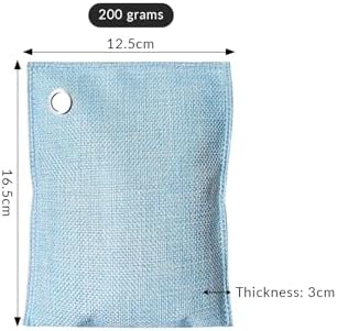 2 Bags Natural Air Purifying Bag | Bamboo Charcoal Odor Absorber for Home & Car | Closet Odor Eliminator, Small Room Deodorizer & Car Air Freshener | Charcoal Bags (200g light blue1, Unscented)