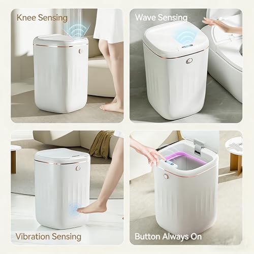 VeltHar Trash Can Touchless 6.4 Gal Smart Trash Can, Rechargeable Motion Sensor Trash Bin with Lid Garbage Bags for Bedroom Office Bathroom Kitchen
