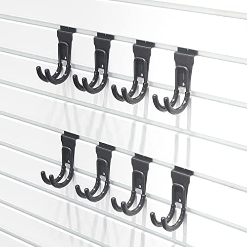 Slatwall Hooks, Heavy-Duty Slatwall Accessories, Black Slat Wall J Hooks, 8 Pack