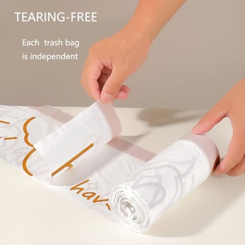 4 Gallon Small Trash Bags No-Tearing Drawstring 1.1 Mil Thick - Rabbit 90 Count Small Garbage Bags for Bathroom Kitchen Toilet Home Office and Bedroom
