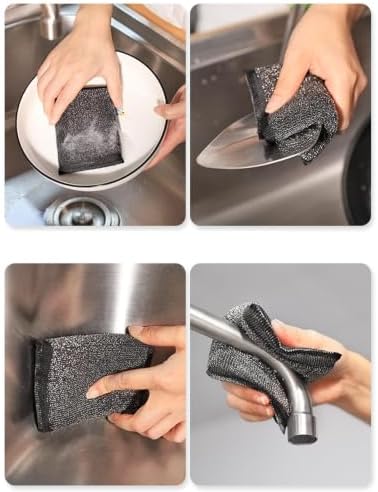 Scouring Pads Non Scratch Non-Scratch Washing Scrub Pads | Reusable Dishwashing Scrub Sponge for Kitchen, Household Cleaning Tools for Pots, Pans
