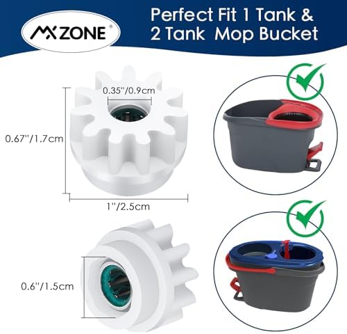 Pedal Bearing Replacement for O-Cedar Spin Mop Bucket, One-Way Gear, 2-Pack | Mop bucket repair kit fits EasyWring 1-Tank & RinseClean 2-Tank; nylon/stainless, 1 x 0.67 in, 0.35-in bore. Verify size.