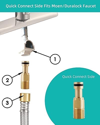 Universal Kitchen Faucet Sprayer Attachment/Hose/Holder, Brushed Nickel | Compatible with Moen/Delta Faucet Sprayer Replacement, Kitchen Sink Side Sprayer Head