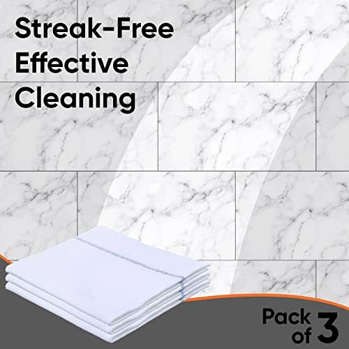 Superio Squeegee Mopping Towel Floor Cloth White Cloth for Cuban Style Mop, Israeli Sponga, Kitchen, Bathroom Cleaning, Tile, Stone, Wood, Floor Washing, Drying Towel -18"x24", 36 Pack