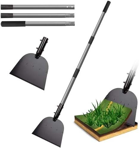 Walensee Floor Scraper, Long Handle Flat Shovel for Weeding and Lawn Edging | Wide Flat Blade Removes Weeds, Moss And Debris From Yards, Patios And Sidewalks, Also Scraping Light Ice And Snow In Winter.