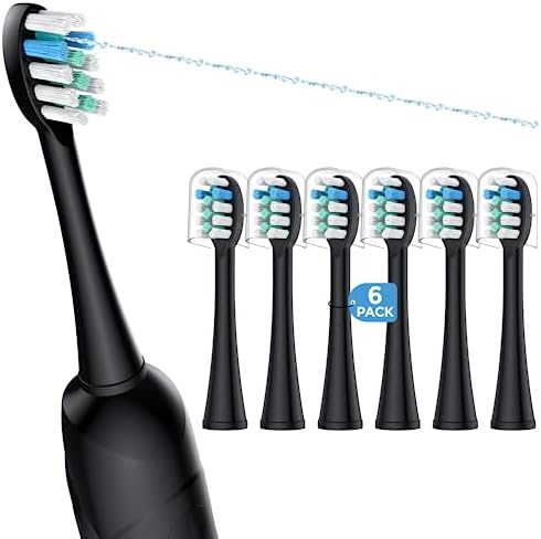 6 Pack Toothbrush Replacement Heads Compatible with WaterPik Sonic Fusion 2.0, FitMount Flossing Brush Head Fit for Water-Pic SF-01 SF-02 and 2.0 SF-03 SF-04