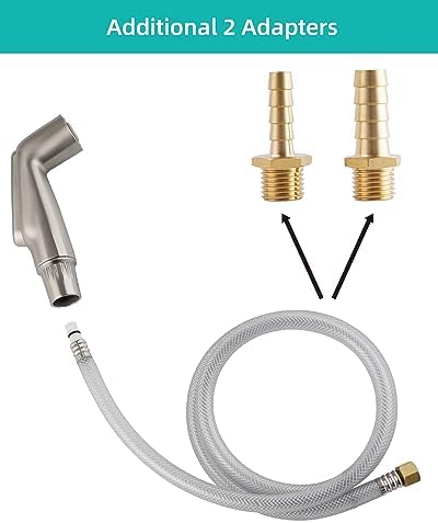 Universal Kitchen Faucet Sprayer Attachment/Hose/Holder, Brushed Nickel | Compatible with Moen/Delta Faucet Sprayer Replacement, Kitchen Sink Side Sprayer Head