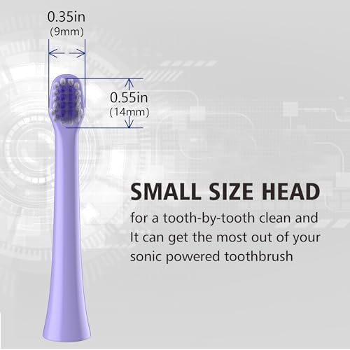 Replacement Heads Fit Colgate Hum Electric Toothbrush,Purple,8Pcs | Also for 360 and Total,Soft,Ultrathin Bristles,Floss-like Clean,End-rounded DuPont Bristles,Individually Sealed and Packaged