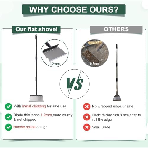 Garden Cleaning Shovel, Snow Shovel, Ice Scraper, 59 Inch Adjustable Handle Heavy Duty Garden Shovel Multifunctional Cleaning Shovel, for Lawn Edging, Scraping, Weed and Ice Removal