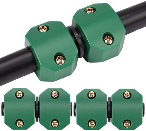 Pangda 2 Pack Garden Hose Mender Repair, Fits 3/8" or 1/2" Garden Hoses, Rust-free Poly Hose Connector with Clamp(Green, Black, Coupling)