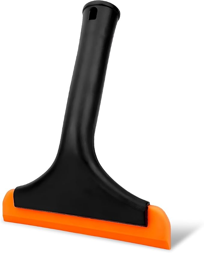 Small Silicone Window Squeegee, Car Windshield Water Wiper Scraper with 5.9" Blade and Non-Slip Handle, All-Purpose Auto Water Blade Squeegee for Window Mirror Cleaning