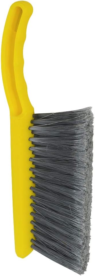 Rubbermaid Commercial 8 Inch Counter Brush Flagged Polypropylene Fill for Smooth Surface Sweeping Yellow 12.5" for Bathroom/Shower/Floor Tile/Decks/Car Tires/Outdoor (Pack of 6)
