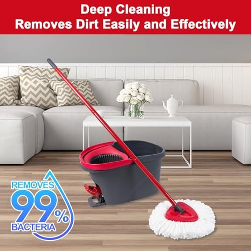 10 Pack Spin Mop Replacement Head Mop Refill Compatible with Ocedar Triangle Swivel Mops Microfiber Swivel Mop Refill,Deep Clean,Machine Washable and Easy to Replace