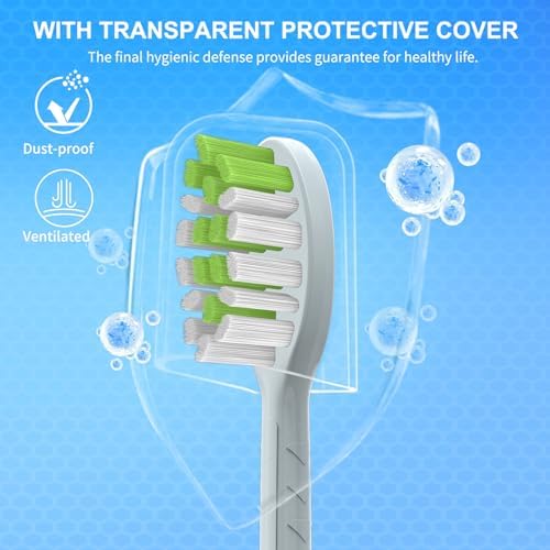 10 Pack Toothbrush Replacement Heads for Philips One Sonicare, Light Blue | Medium bristles, Aldult Tooth Brush Heads Refill