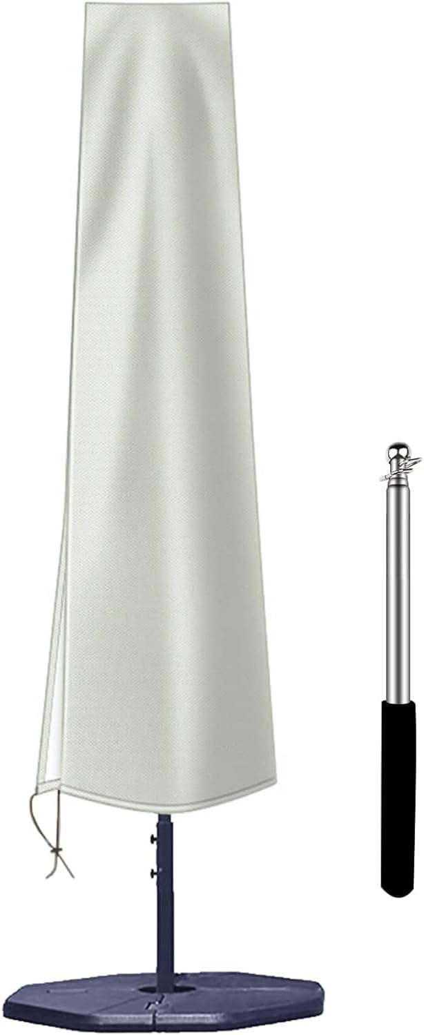 OKPOW Patio Umbrella Cover Waterproof: Fit 9ft to 12ft Outdoor Umbrellas | 420D Oxford with Long Zipper, Protect Umbrella from Sun, Rain, Snow & Dust, Helping Extend Outdoor Umbrella's Life