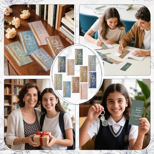 ANGOLIO 230Pcs Spanish Christian Flower Religious Gift Bulk Easter Gift Regalos Cristianos En Español Bible Verse Bamboo Pen Keychain Bookmark Inspirational Stationary Gift for Women Men VBS Church