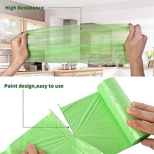 Biodegradable Trash Bags 4-6 Gallon, 100 Counts, Extra Thick 0.71 MIL Small Trash Bag Recycling Garbage Bags For Kitchen Bathroom Yard Office Wastebasket Car