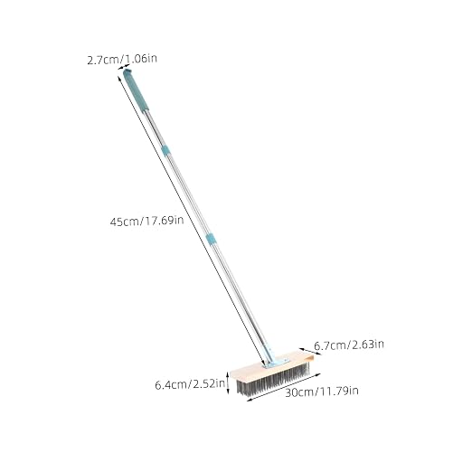 PRETYZOOM Stainless Steel Deck Scrub Brush with Handle Heavy Duty for Concrete Floors Patios and Garages Versatile Outdoor Cleaning Tool