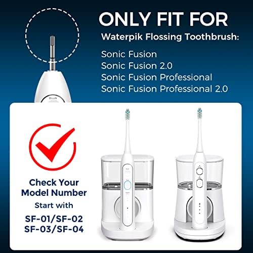 3 Pack Toothbrush Replacement Heads Compatible with WaterPik Sonic Fusion 2.0, FitMount Flossing Brush Head Fit for Water-Pic SF-01 SF-02 and 2.0 SF-03 SF-04