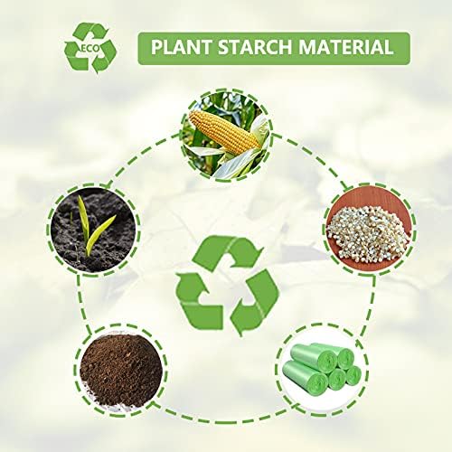 Small Trash Bags 3 Gallon Biodegradable, Compostable Bathroom Trash Bags 100 Count Unscented Leak Proof Small Garbage Bags Strong Wastebasket Liners Bags for Home Kitchen Office Yard Car Pet Green