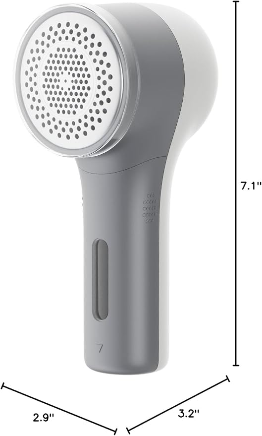 VASSON Fabric Shaver, Sweater Shavers to Remove Pilling, High-Perf Defuzzer, Rechargeable Electric Lint Shaver for Fuzz and Lint Balls from Clothing, Upholstery (Greyish White) | Upgraded Battery Life & Type-C Fast Charge，2-Speed Fuzz Remover