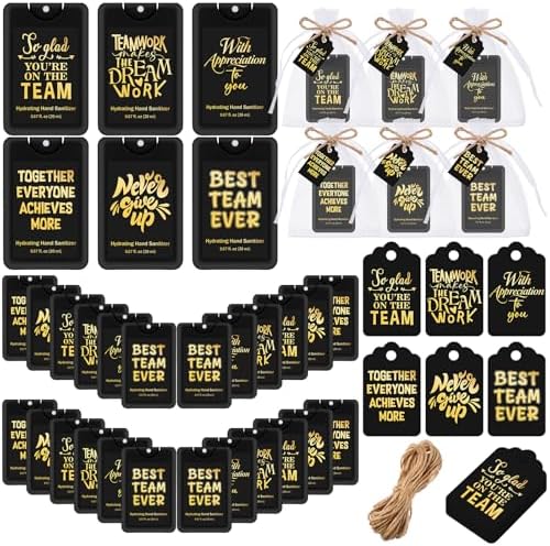 FoldTier 24 Set Housekeeping Week Gifts Bulk Hand Sanitizer Spray | Team Employee Appreciation Gift for Teacher Coworker Staff Nurse, 0.67 oz Mini Mist Hand Sanitizer Spray Travel Size with Tag