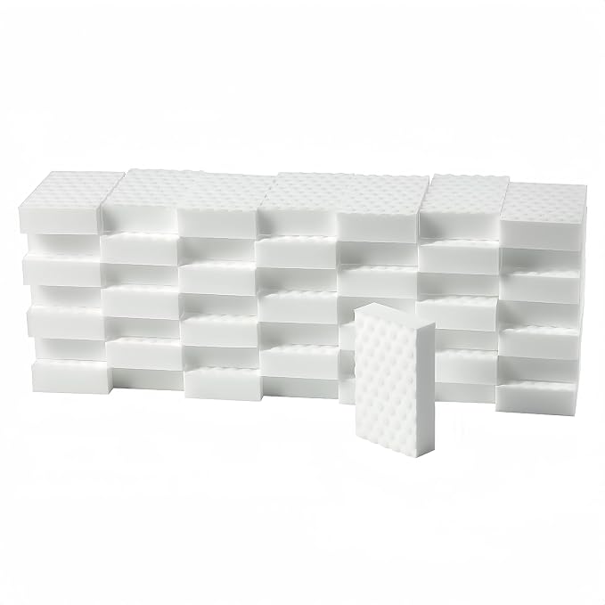 Magic Sponges Eraser,50 Pack 2X Density Melamine Sponge Foam Pad Bulk | Long-lasting Eraser,Just add Water,Multi-purpose Cleaning Sponge for Kitchen, Bathroom,Bathtub, Sink,Furniture