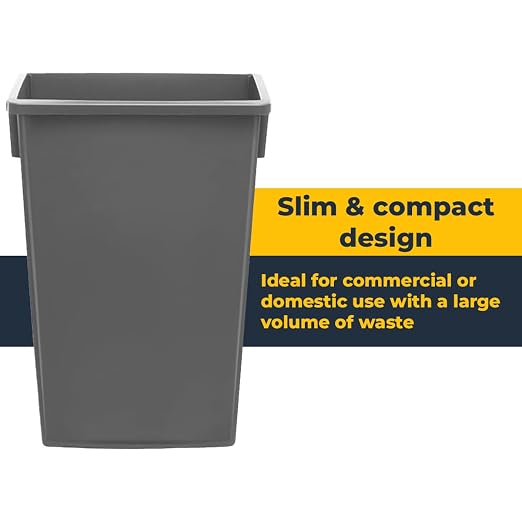 3 pack 23 Gallon Waste Bin with Lid & Dolly, Heavy-Duty Trash Can, Slim Rectangular Garbage Bin, Durable Waste Container, Recycling Bin, Plastic Wastebasket for Kitchen, Garage, Restaurants, Office