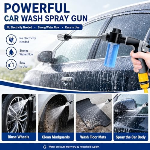 Multi Aquoxis Pressure Washer Gun, 2026 New Garden Shower High-Pressure Gun for Three Spray Modes, Durable Stainless Steel, Easy Installation, Universal Compatibility, Ideal for Patios and Driveways